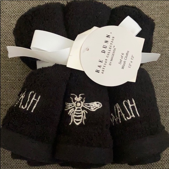 NWT Rae Dunn Set of 6 Wash Cloths - Picture 2 of 3